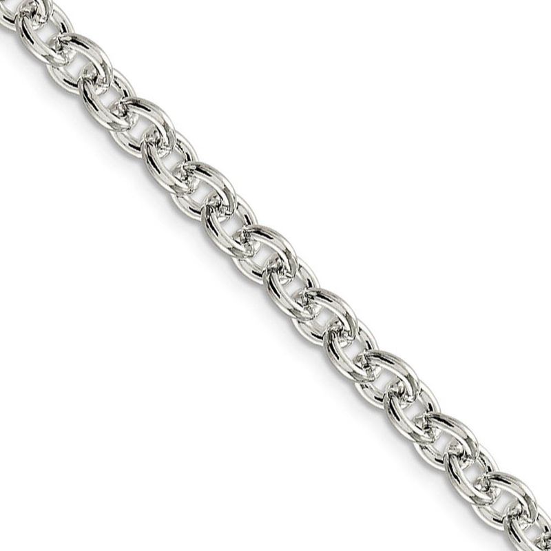 Men's 6mm, Sterling Silver Classic Solid Cable Chain Necklace, 16 Inch